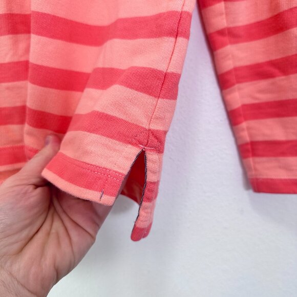 L.L. Bean Womens Soft Cotton Rugby Henley Collar Long Sleeve Pink Coral Petite S - Picture 4 of 8